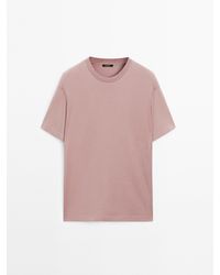 MASSIMO DUTTI - 100% Katoenen T-Shirt Van Middelgroot Gewicht - Lyst
