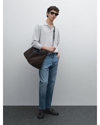 MASSIMO DUTTI - Pull Polo En Maille De Coton Mélangé - Lyst