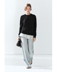 MASSIMO DUTTI - 100% Cashmere Long Sleeve Sweater - Lyst