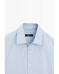 MASSIMO DUTTI - 100% Cotton Striped Poplin Shirt - Lyst