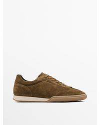 MASSIMO DUTTI - Splitsuède Sneakers Met Contrastzool - Lyst