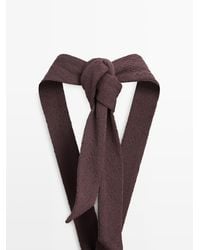 MASSIMO DUTTI - Textured Bikini Top With Underwire And Tied Neck - Lyst