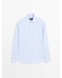 MASSIMO DUTTI - Regular Fit Gestreept Overhemd - Lyst