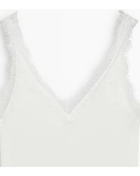 MASSIMO DUTTI - Strappy Top With Lace Trim - Lyst