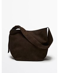 MASSIMO DUTTI - Split Suede Leather Handbag - Lyst