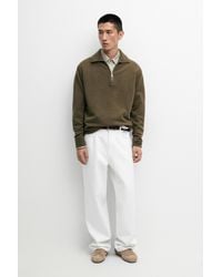 MASSIMO DUTTI - Mock Neck Knit Sweater With Zip - Lyst