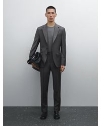 MASSIMO DUTTI - 100% Wool Check Suit Trousers - Lyst