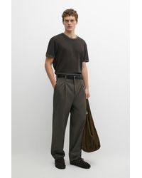 MASSIMO DUTTI - 100% Cotton Contrast Neck T-Shirt - Lyst