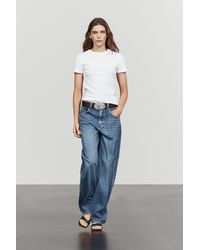 MASSIMO DUTTI - Ribbed Short Sleeve T-Shirt - Lyst