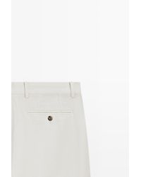 MASSIMO DUTTI - Tapered Fit Cotton Linen Pants - Lyst