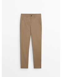 MASSIMO DUTTI - Tapered Fit Chino Trousers - Lyst