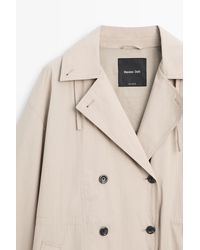 MASSIMO DUTTI - Cotton Blend Technical Trench Coat - Lyst