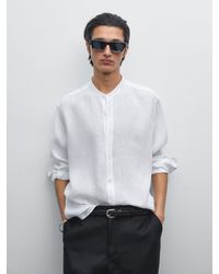 MASSIMO DUTTI - Camisa Cuello Mao Regular Fit 100% Lino - Lyst