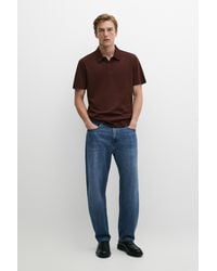 MASSIMO DUTTI - 100% Cotton Short Sleeve Polo Shirt - Lyst