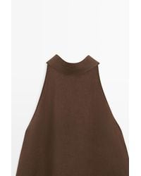 MASSIMO DUTTI - Flowing 100% Linen Halter Top - Lyst