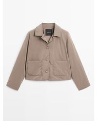 MASSIMO DUTTI - Korte Waterafstotende Gewatteerd Jack - Lyst