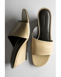MASSIMO DUTTI - Soft Leather Wedge Heel Sandals - Lyst