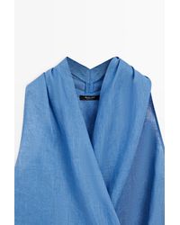 MASSIMO DUTTI - 100% Linen Crossover Halter Top - Lyst