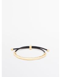 MASSIMO DUTTI - Leather Bracelet With Textured Detail - Lyst