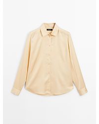 MASSIMO DUTTI - Soepelvallend Satijnen Overhemd - Lyst