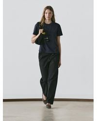 MASSIMO DUTTI - 100% Cotton Interlock Crew Neck T-Shirt - Lyst