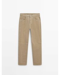 MASSIMO DUTTI - Slim Fit Needlecord Trousers With Seam Detail - Lyst