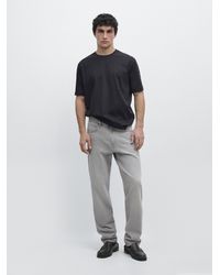 MASSIMO DUTTI - 100% Mercerised Cotton T-Shirt - Lyst