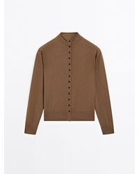 MASSIMO DUTTI - Tricot Vest Met Opstaande Kraag - Lyst