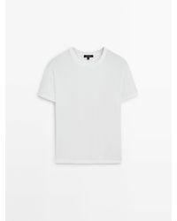 MASSIMO DUTTI - Short Sleeve Cotton T-Shirt - Lyst