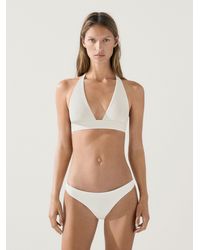 MASSIMO DUTTI - Textured Triangle Bikini Top - Lyst