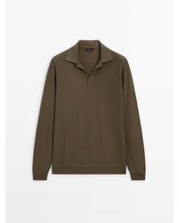 MASSIMO DUTTI - Textured Cotton Blend Polo Shirt - Lyst