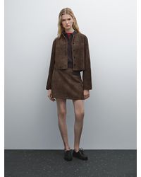 MASSIMO DUTTI - Camisa Corta Piel Ante - Lyst