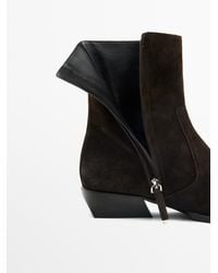 MASSIMO DUTTI - Brushed Split Leather Ankle Boots - Lyst