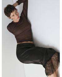 MASSIMO DUTTI - Long Sleeve Silk T-Shirt - Lyst