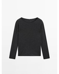 MASSIMO DUTTI - Trui Van Wolmix Met Boothals - Lyst
