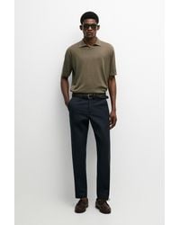 MASSIMO DUTTI - Cotton Blend Slim Fit Pants - Lyst