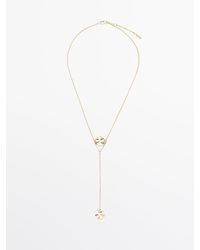 MASSIMO DUTTI - Long Necklace With Textured Piece Detail - Lyst