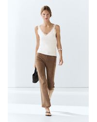 MASSIMO DUTTI - Strappy Top With Lace Trim - Lyst