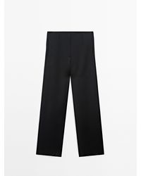 MASSIMO DUTTI - Soepelvallende Satijnen Broek Met Structuur - Lyst