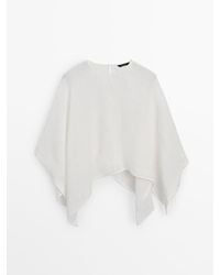 MASSIMO DUTTI - 100% Linen Cape With Slit Detail - Lyst