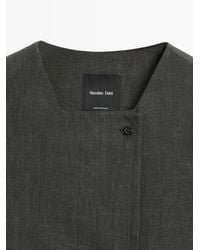 MASSIMO DUTTI - Chaleco Melange Cruzado Botones Lino - Lyst