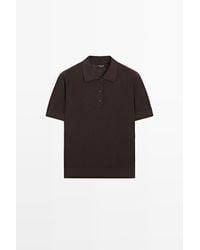 MASSIMO DUTTI - Opengewerkt Poloshirt Van Katoenmix - Lyst