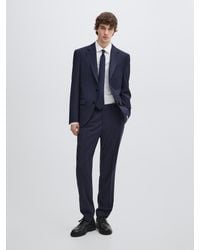 MASSIMO DUTTI - Blazer Da Completo A Righe 100% Lana - Lyst