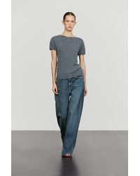 MASSIMO DUTTI - Short Sleeve Alpaca Blend Knit Sweater - Lyst