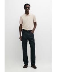 MASSIMO DUTTI - Micro Textured Cotton Piqué Polo Shirt - Lyst