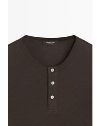 MASSIMO DUTTI - Camiseta Manga Larga Cuello Panadero - Lyst