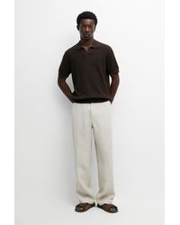 MASSIMO DUTTI - Cotton Blend Knit Polo Sweater - Lyst