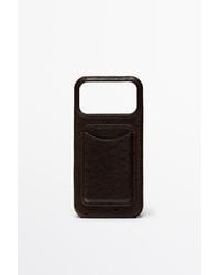 MASSIMO DUTTI - Textured Nappa Leather Iphone 17 Pro Max Case - Lyst