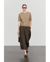 MASSIMO DUTTI - Wool Blend Short Sleeve Knit Sweater - Lyst