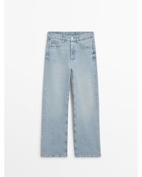 MASSIMO DUTTI - Wide-Leg Mid-Rise Jeans - Lyst